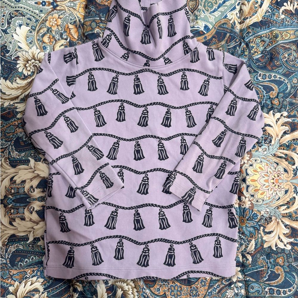 The Beaufort Bonnet Company Lavender Rope Print Turtleneck Top.
